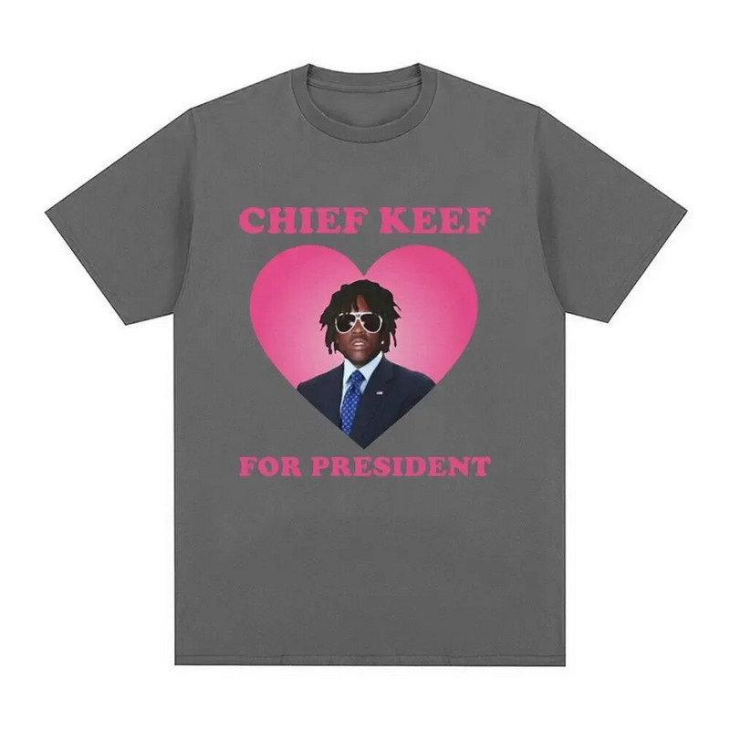 Plus Size Cotton Rapper Chief Keef for President T Shirt Γυναικείο Ανδρικό Μόδα κοντομάνικο T-shirt Vintage Oversized Tshirt Top Tee