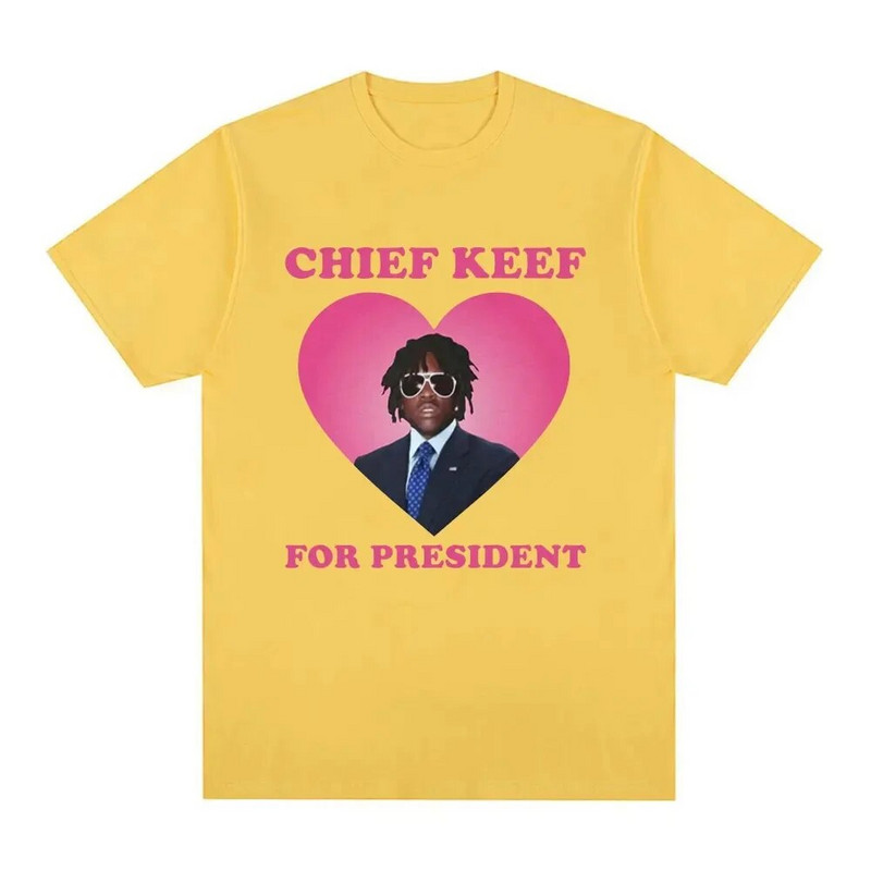 Plus Size Cotton Rapper Chief Keef for President T Shirt Γυναικείο Ανδρικό Μόδα κοντομάνικο T-shirt Vintage Oversized Tshirt Top Tee