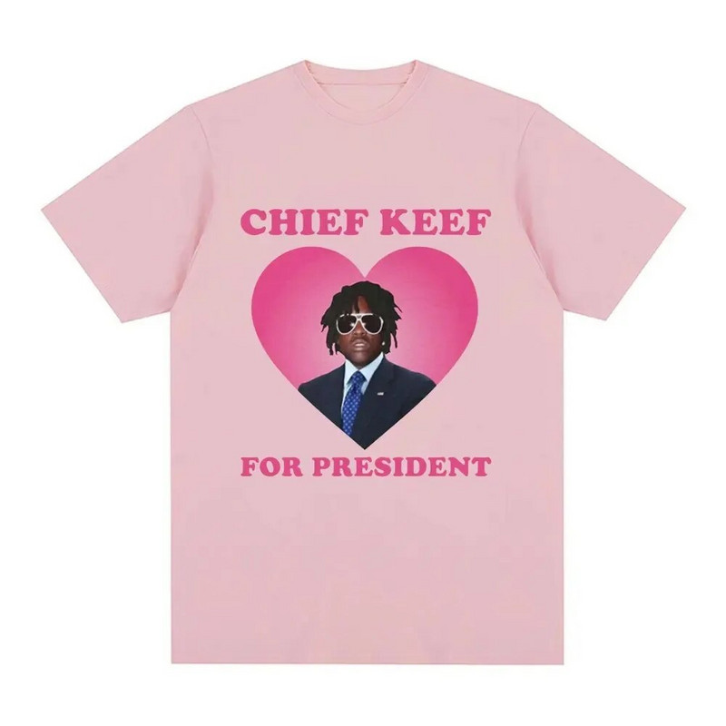 Plus Size Cotton Rapper Chief Keef for President T Shirt Γυναικείο Ανδρικό Μόδα κοντομάνικο T-shirt Vintage Oversized Tshirt Top Tee