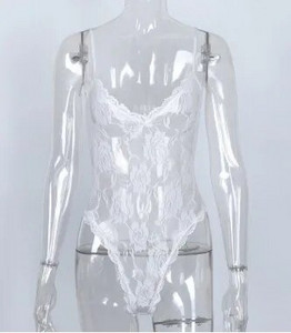 Body din dantelă cu bretele spaghete Body sexy cu decolteu în V Body pentru femei Salopetă salopetă transparentă