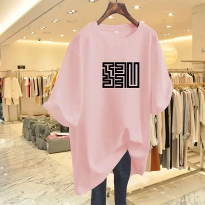 Luksuzna ženska pamučna majica velikih veličina Grafika Harajuku Ženska majica kratkih rukava Majica s printom iz 90-ih Modna estetska gornja majica Ženska