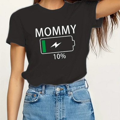 Καλοκαιρινό γυναικείο μπλουζάκι 3D για τη γιορτή της μητέρας εκτύπωση μεγάλου μεγέθους με στρογγυλή λαιμόκοψη Γυναικείο φαρδύ μπλουζάκι από κάτω Street Μπλουζάκια σε στυλ Y2K