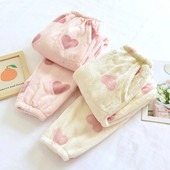 Jesen Zima Odjeća za spavanje za žene Pidžama Hlače Pidžama Mujer Pidžama Deblji flanel Donji dio Džepovi Kućna odjeća Novo