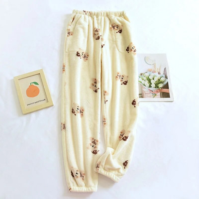 Jesen Zima Odjeća za spavanje za žene Pidžama Hlače Pidžama Mujer Pidžama Deblji flanel Donji dio Džepovi Kućna odjeća Novo