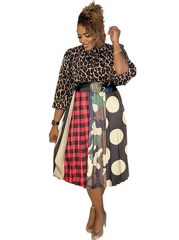Wmstar Plus Size Two Piece Σετ Γυναικείες φούστες Αφρική Σετ εμπριμέ που ταιριάζουν φθινοπωρινά χειμωνιάτικα ρούχα Χονδρική Dropshipping χωρίς ζώνη
