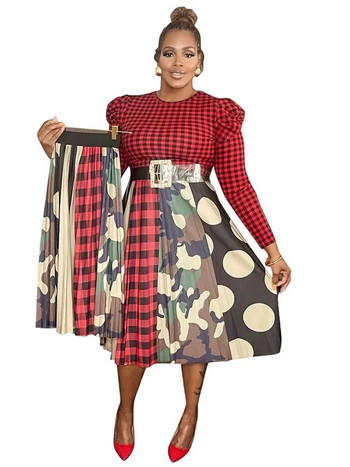 Wmstar Plus Size Two Piece Σετ Γυναικείες φούστες Αφρική Σετ εμπριμέ που ταιριάζουν φθινοπωρινά χειμωνιάτικα ρούχα Χονδρική Dropshipping χωρίς ζώνη