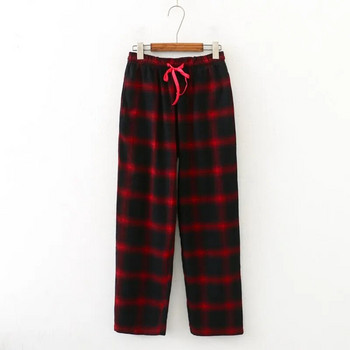 Пролет Есен Дамски спални панталони от 100% памук Дамски висококачествени панталони за всекидневна Дамски ежедневни домашни панталони на каре