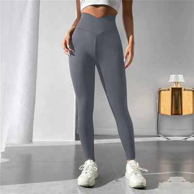 2023 Nylon Spate V Butt Pantaloni Yoga Femei Talie Înaltă Fitness Antrenament Sală Alergare Scrunch Jambiere Pantaloni Jogging Îmbrăcăminte activă