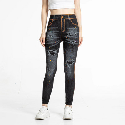 Γυναικείο κολάν παντελόνι χωρίς ραφή κολάν Femme Pantalon Casual Σέξι Κορίτσι Stars Shine Κολάν Disco Υψηλής ελαστικότητας Γυαλιστερό κολάν