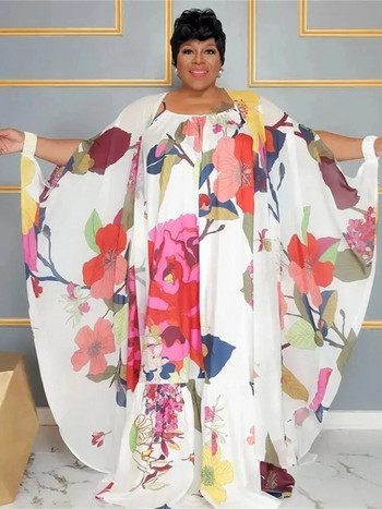 Wmstar Комплекти рокли с големи размери Дамски летни летни флорални рокли и палто през лятото на 2023 г. Дълъг съвпадащ комплект за лятна ваканция Дропшиппинг на едро