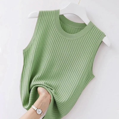 WTEMPO Tricou cu bretele cu gât rotund pentru femei Topuri fără mâneci de vară Livrare directă