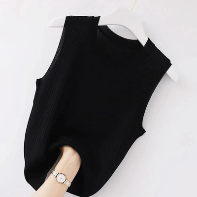 WTEMPO Tricou cu bretele cu gât rotund pentru femei Topuri fără mâneci de vară Livrare directă