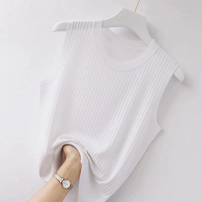 WTEMPO Tricou cu bretele cu gât rotund pentru femei Topuri fără mâneci de vară Livrare directă