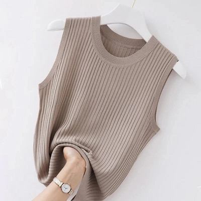 WTEMPO Tricou cu bretele cu gât rotund pentru femei Topuri fără mâneci de vară Livrare directă