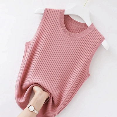 WTEMPO Tricou cu bretele cu gât rotund pentru femei Topuri fără mâneci de vară Livrare directă