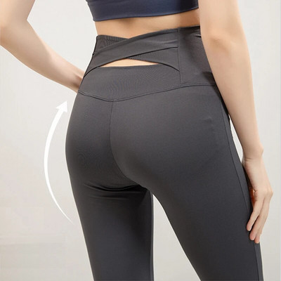 Široke hlače Rastezljive hlače Ženske hlače visokog struka Mujer Seksi hlače uskog križnog struka Femme Streetwear Ženske crne hlače