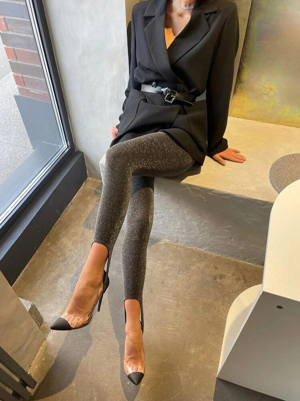 Sibybo Υψηλής ελαστικότητας γυαλιστερό μεταξωτό κολάν Σέξι Skinny Basic Stretch Παντελόνι Μοντέρνο και Casual Παντελόνι Φθινοπωρινό Hot Girl Παντελόνι