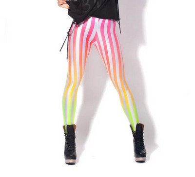 Jambiere cu dungi pentru femei Leggings subțiri, alb, negru, roșu, trandafir, galben, în dungi, primăvară, vară, alergare, sală, pantaloni elastici, pantaloni