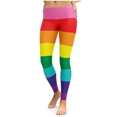 Jambiere cu dungi pentru femei Leggings subțiri, alb, negru, roșu, trandafir, galben, în dungi, primăvară, vară, alergare, sală, pantaloni elastici, pantaloni