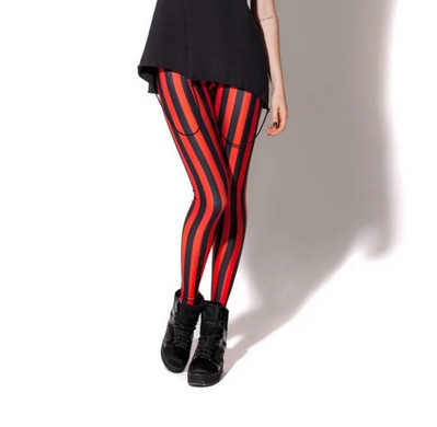 Jambiere cu dungi pentru femei Leggings subțiri, alb, negru, roșu, trandafir, galben, în dungi, primăvară, vară, alergare, sală, pantaloni elastici, pantaloni