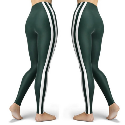 Jambiere cu dungi pentru femei Leggings subțiri, alb, negru, roșu, trandafir, galben, în dungi, primăvară, vară, alergare, sală, pantaloni elastici, pantaloni