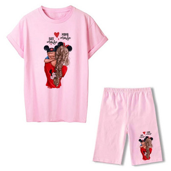 Γυναικείο σετ δύο τεμαχίων Super Mom Tshirts & σορτς Καλοκαιρινό κοντομάνικο τζόκινγκ σορτς ποδηλασίας Σέξι στολή για γυναικεία φόρμα