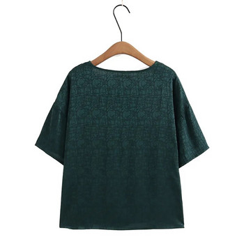 Γυναικείο σετ 2023 Καλοκαιρινή Μόδα Απομίμηση T-Shirt National Style Cropped Παντελόνι Roose Curve Ρούχα D4-029
