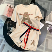 Set de îmbrăcăminte pentru femei de vară 2023, tricou cu mânecă scurtă + pantaloni scurți, 2 buc, costum, imprimeu cu litere, pentru femei, ocazional, trening, ținute la modă