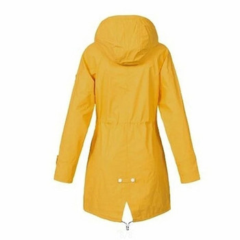 Дамски модни ветроустойчиви тренчкоти с качулка на открито с цип Ежедневни водоустойчиви якета за дъжд с шнурове Планински дамски