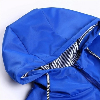 Дамски модни ветроустойчиви тренчкоти с качулка на открито с цип Ежедневни водоустойчиви якета за дъжд с шнурове Планински дамски