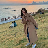 Elegantna labava vjetrovka za žene, modna jakna dugih rukava, jednostavni, jednobojni kaput, ležerni, jednoredni kaput, jesenski dnevni