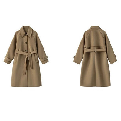 Elegantna labava vjetrovka za žene, modna jakna dugih rukava, jednostavni, jednobojni kaput, ležerni, jednoredni kaput, jesenski dnevni