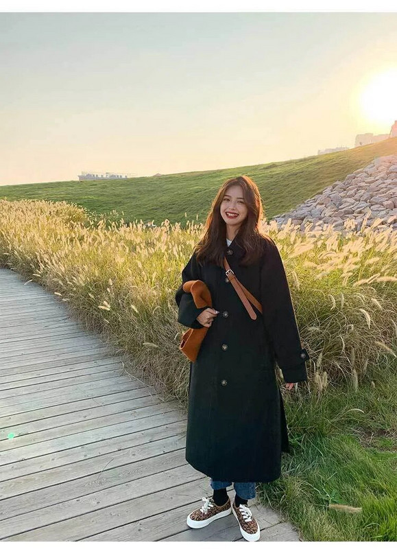 Elegantna labava vjetrovka za žene, modna jakna dugih rukava, jednostavni, jednobojni kaput, ležerni, jednoredni kaput, jesenski dnevni