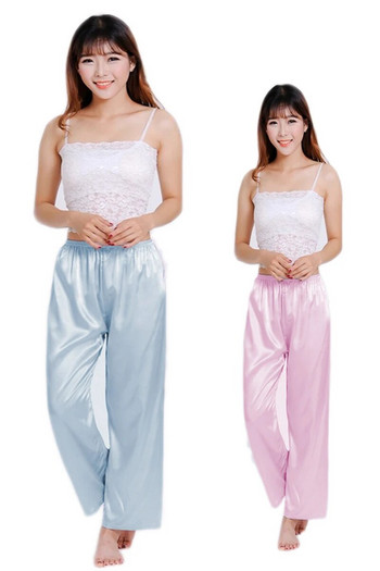 2023 Плюс размер 3XL Черно бяло розово многоцветно сатенено копринено дамско свободно домашно домашно облекло долнища за сън Дамски нощни панталони за сън