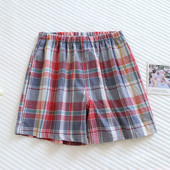 Najnoviji karirani dizajn Pamučne ženske kratke hlače Ležerne kućne karirane velike kratke hlače za spavanje Pamučna kućna odjeća Ženske kratke hlače