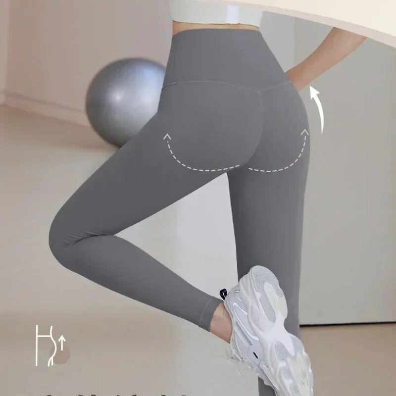 Jogos kelnės aukštu juosmeniu Antblauzdžiai Besiūliai Skiny Formuotojai Lauke Sportiniai Bėgimo kelnės Antblauzdžiai Moteriški kūno rengybos drabužiai Sportinė apranga