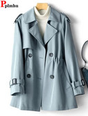 Jachetă de trench subțire, ocazională, supradimensionată, 4xl, cu piept dublu, pentru dama coreeană, jachetă clasică, elegantă, șic, pentru femei, Gabardina Nou