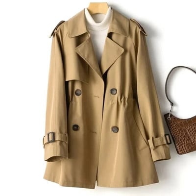 Jachetă de trench subțire, ocazională, supradimensionată, 4xl, cu piept dublu, pentru dama coreeană, jachetă clasică, elegantă, șic, pentru femei, Gabardina Nou