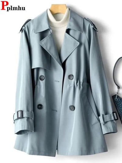 Jachetă de trench subțire, ocazională, supradimensionată, 4xl, cu piept dublu, pentru dama coreeană, jachetă clasică, elegantă, șic, pentru femei, Gabardina Nou