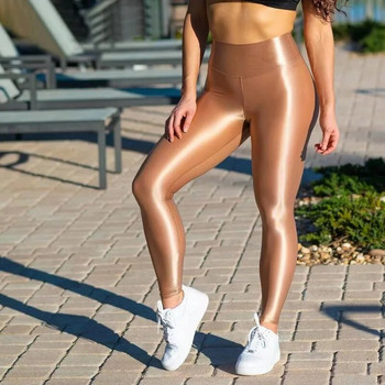 Διάφανο καλοκαιρινό κολάν αθλητικό κολάν Γυναικείο ψηλόμεσο κολάν γιόγκα Sexy See Through Shiny Fitness Gym Pants Female 2023
