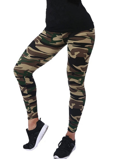 CUHAKCI Jambiere de camuflaj pentru femei, jambiere de fitness, militare, verde, pantaloni de antrenament, pantaloni de antrenament, pantaloni de aventură slabi.