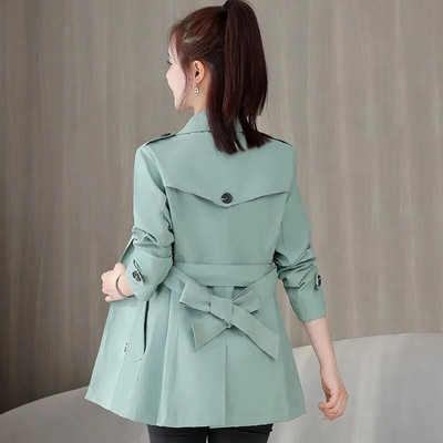 Jachetă de trench subțire, ocazională, la dublu, coreeană 5xl, jachetă de vânt, clasice, elegante, femei, gabardina, modă, cu centură de primăvară, haine