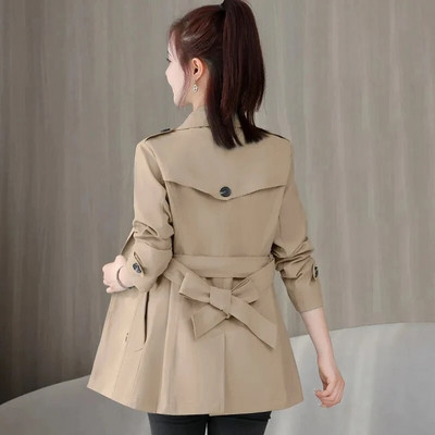 Jachetă de trench subțire, ocazională, la dublu, coreeană 5xl, jachetă de vânt, clasice, elegante, femei, gabardina, modă, cu centură de primăvară, haine