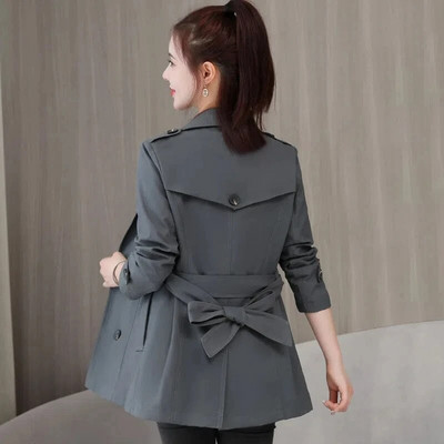 Jachetă de trench subțire, ocazională, la dublu, coreeană 5xl, jachetă de vânt, clasice, elegante, femei, gabardina, modă, cu centură de primăvară, haine