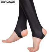 BIVIGAOS Leggings colorați, super elastici, subțiri, pentru femei, de vară, Chinlon, pantaloni strălucitori pentru picioare, pantaloni negri, slabi, pentru femei