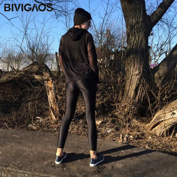 Καλοκαιρινό BIVIGAOS Γυναικείο πολύχρωμο σούπερ ελαστικό κολάν Chinlon γυαλιστερό κολάν γυαλιστερό παντελόνι ποδιών μαύρο στενό κολάν γυναικών
