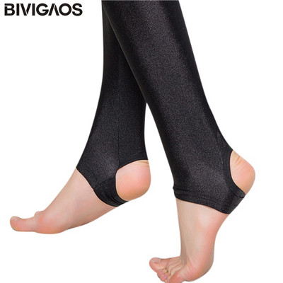 BIVIGAOS Nyári Női Színes Szuper Elasztikus Vékony Leggings Chinlon Fényes Legging Luster Lábnadrág Fekete Skinny Leggings Női