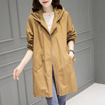 2023 Άνοιξη και Φθινόπωρο Γυναικείο μεσαίο μήκους Trench Κορεατική έκδοση Loose Coat Fashion All-match Thin Windbreaker Γυναικεία ρούχα στο δρόμο