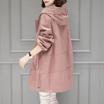 2023 Άνοιξη και Φθινόπωρο Γυναικείο μεσαίο μήκους Trench Κορεατική έκδοση Loose Coat Fashion All-match Thin Windbreaker Γυναικεία ρούχα στο δρόμο
