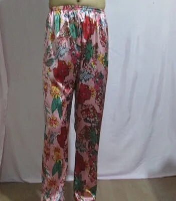 Aukštos kokybės satininis šilkas, elastingas juosmuo pižama Seksualios kelnės miegui Šilkinės kelnės Naktinis Namai Moteris Vyras Pora Minkštas apatinis poilsio kambarys